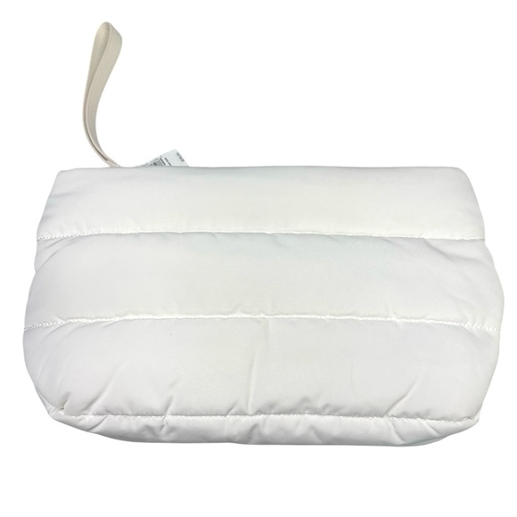 Banana Republic Quilted Puffer Clutch with Wrist Strap Ivory NWT
